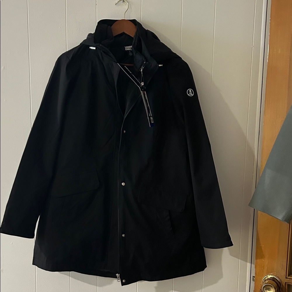 Landsend Women's Black coat brand new with tags 3 and n one